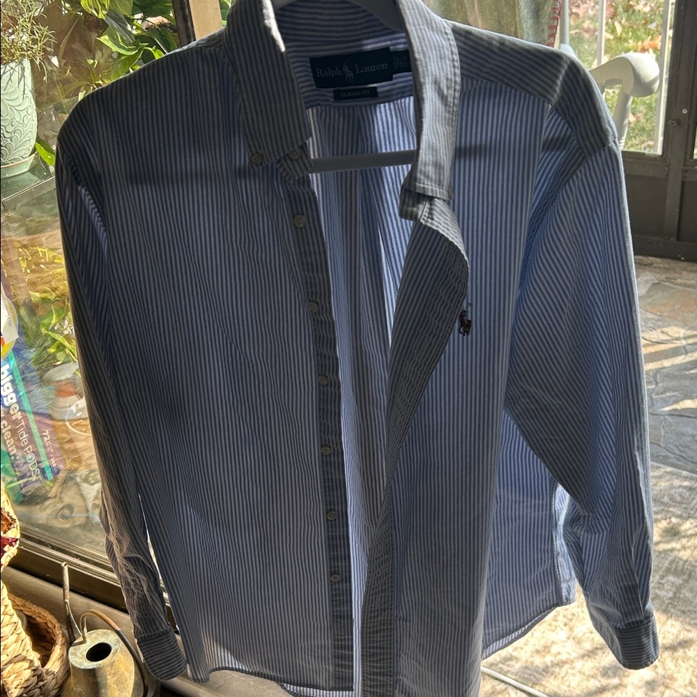 Ralph Lauren Navy and White Striped Shirt